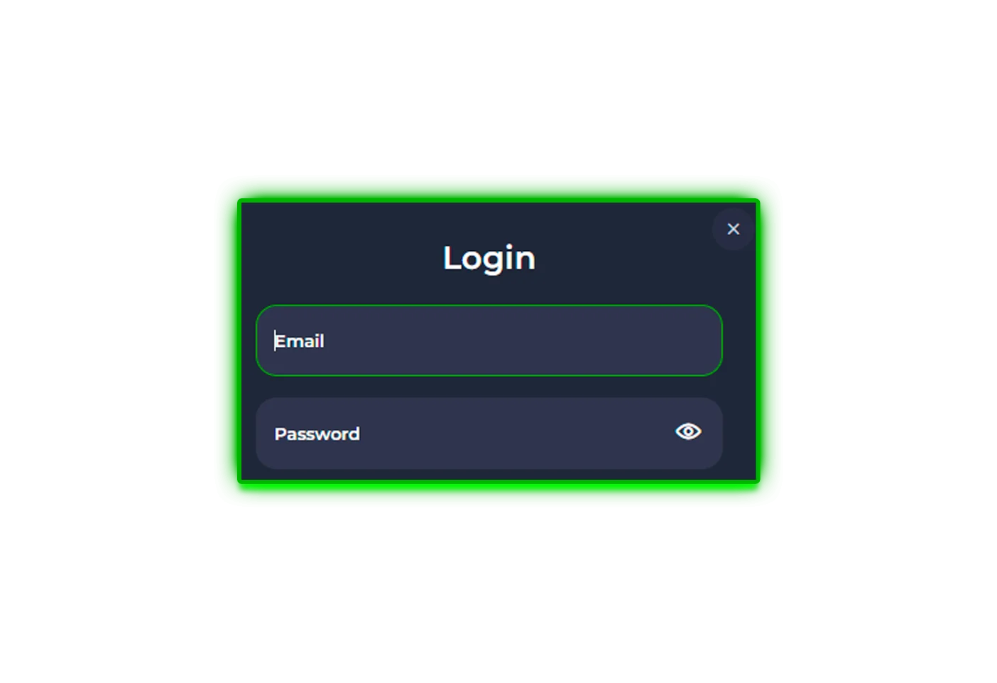 Entering login data