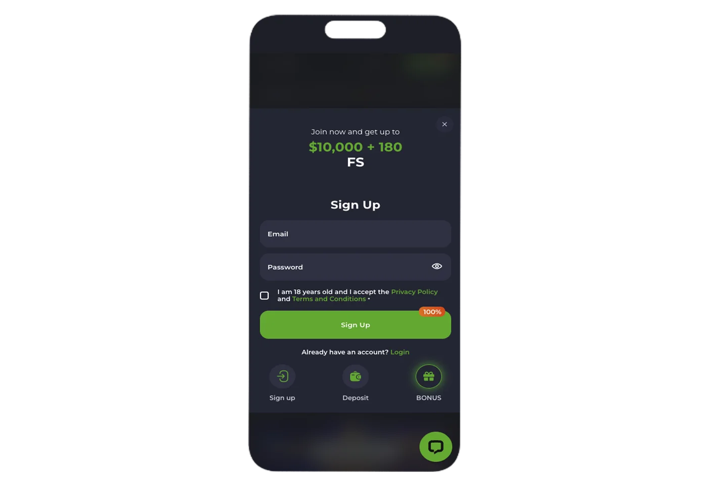 Registering an account in the application