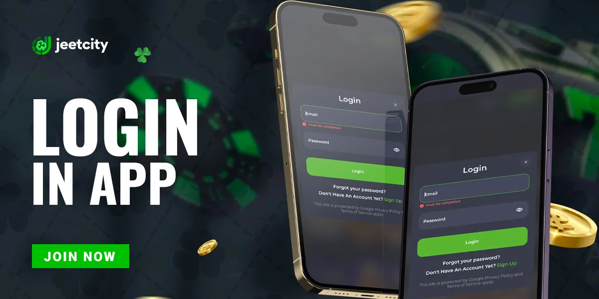 The process of logging into an account in the application
